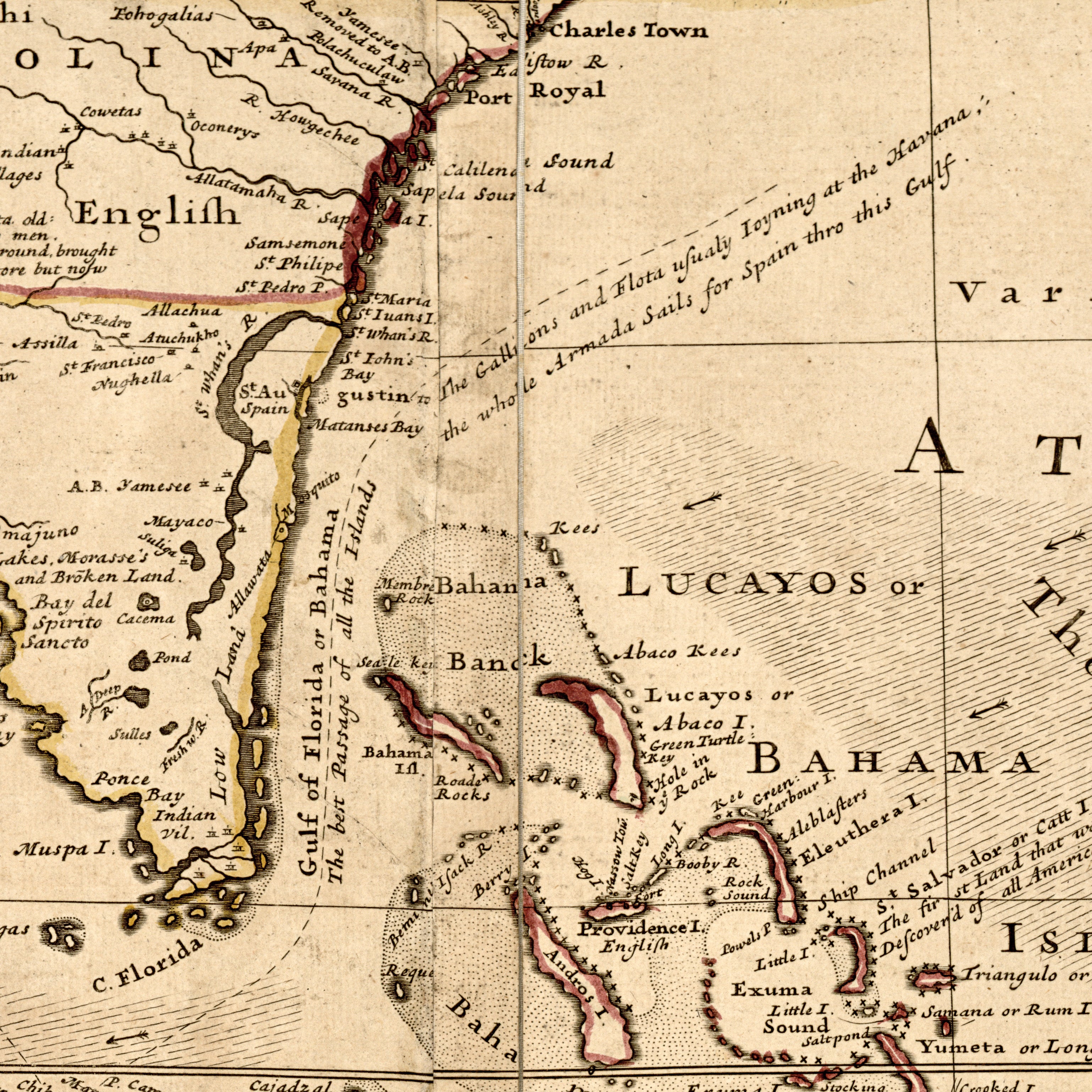 A Map of the West-Indies, Herman Moll, 1715 — Fine Art Giclée Print, Charcoal Border